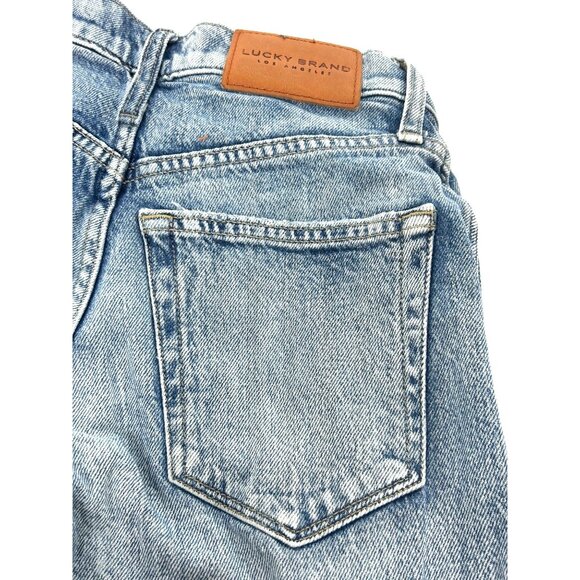Lucky Brand Women’s Jeans High Rise Mom Jean Drew Ankle 0/25 Blue Distressed But - Picture 16 of 16